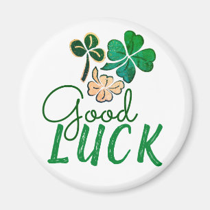 Green Good Luck Four Leaf Clover Shamrock Magnet