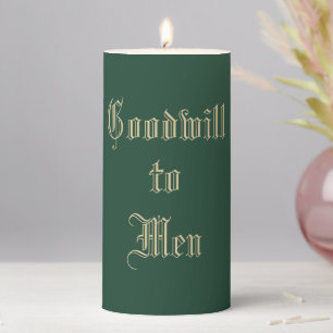 Green Goodwill to Men Christmas Candle