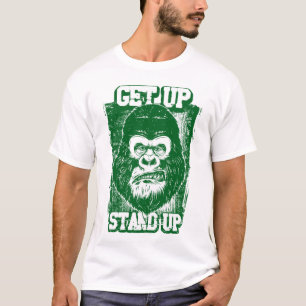 Green gorilla illustration get up stand up T-Shirt