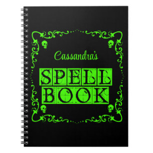 Green Goth Spell Book Personalized
