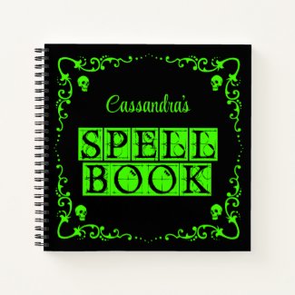 Green Goth Spell Book Personalized