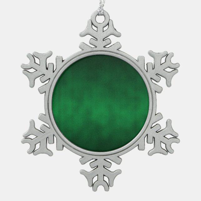 Green Gothic Ombre Background Art Snowflake Pewter Christmas Ornament (Front)