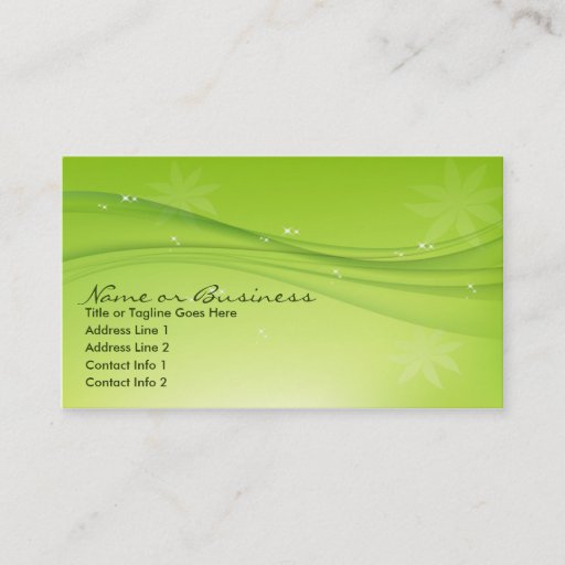 Customizable green grace business cards