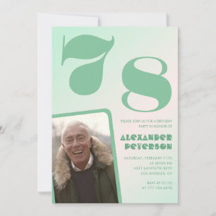 Green gradient 78th birthday invitations Boy Photo