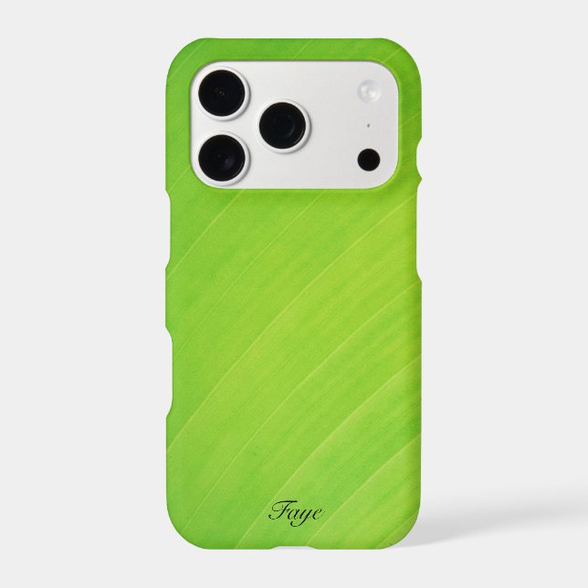 Green gradient Banana leaf texture pattern name Iphone Case (Back)