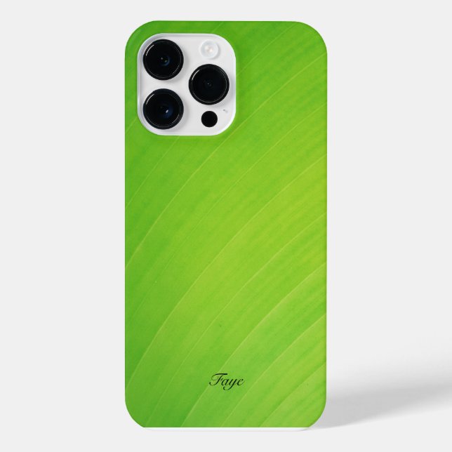 Green gradient Banana leaf texture pattern name iPhone Case (Back)
