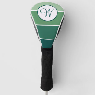 Green Gradient Block Modern Monogram Golf Head Cover