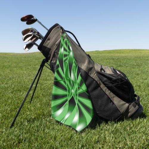 Green Gradient Color Fill Art Perspective Drawing Golf Towel