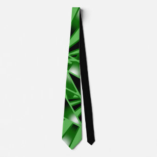 Green Gradient Color Fill Art Perspective Drawing Neck Tie