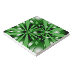 Green Gradient Color Fill Art Perspective Drawing Trivet