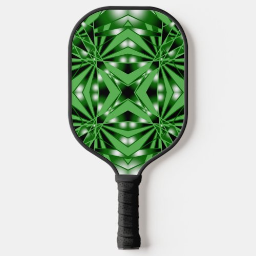 Green Gradient Color Filled Perspective Drawing Pickleball Paddle