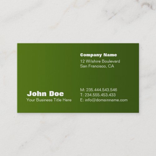 Green Gradient Custom Business Card Template