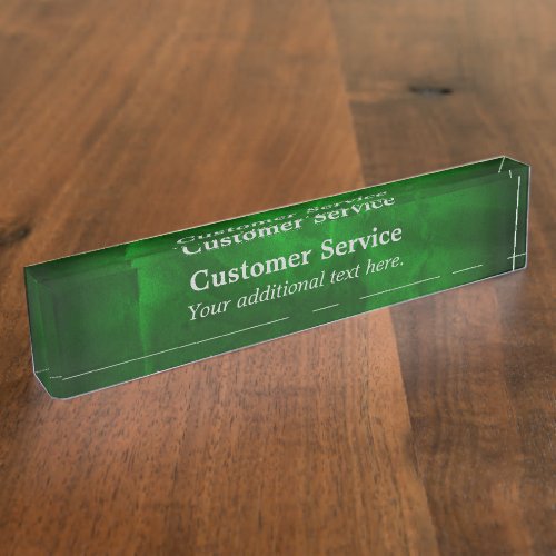 Green Gradient Customer Service Nameplate
