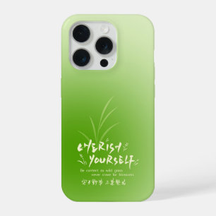 Green Gradient Grass Quote Phone Case