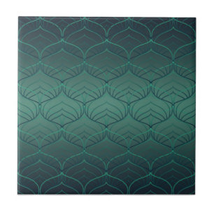 Green gradient in art deco style. ceramic tile