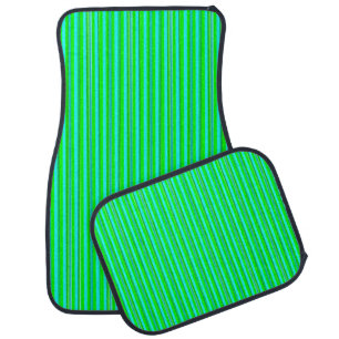 Green Gradient Lines Car Floor Mat