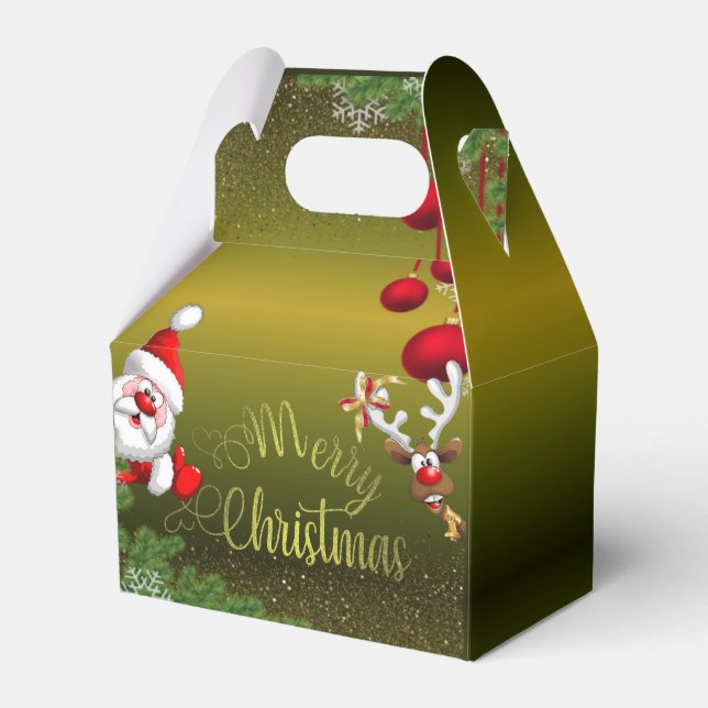 green gradient of papa Noel Favor Boxes (Front Side)