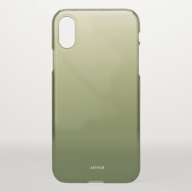 Green Gradient Ombre Personalized Uncommon iPhone Case (Back)
