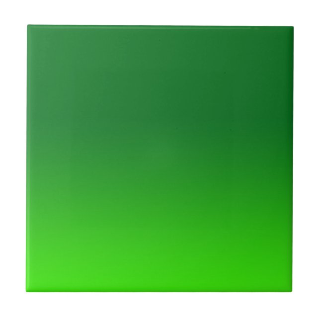 Green Gradient Ombre Vivid Modern Simple Ceramic Tile (Front)