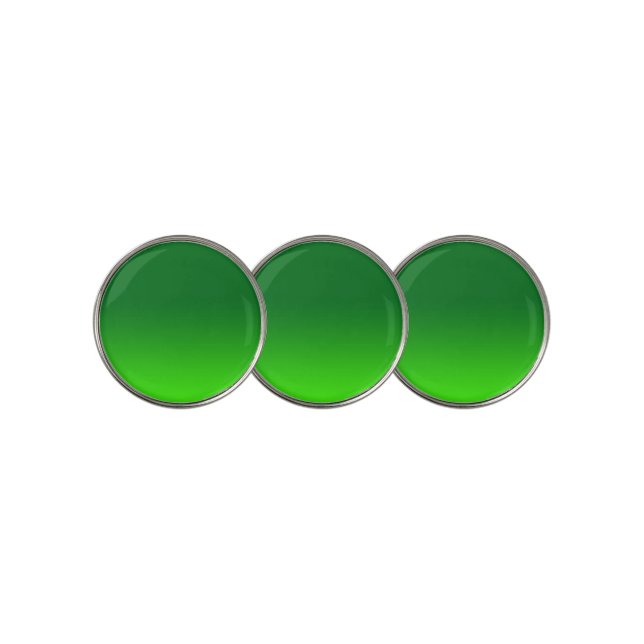 Green Gradient Ombre Vivid Modern Simple Golf Ball Marker (3 Up)