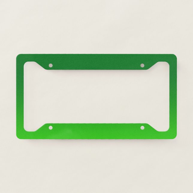 Green Gradient Ombre Vivid Modern Simple License Plate Frame (Front)