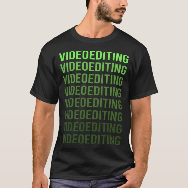 Green Gradient Video Editing Editor T-Shirt (Front)