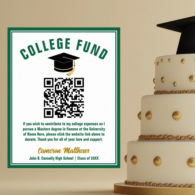 Green Graduate College Fund QR Code Poster (Creator Uploaded)