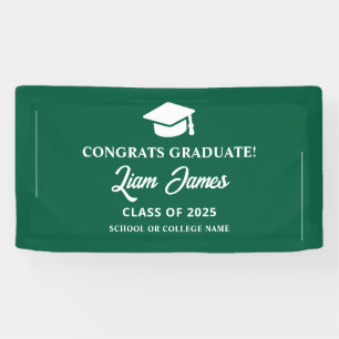 Green graduate Congratulations on your graduation Banner
