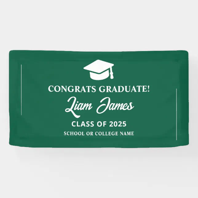 Green graduate Congratulations on your graduation Banner | Zazzle