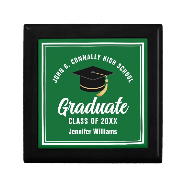 Green Graduate Custom 2025 Graduation Party Gift Box (Front)