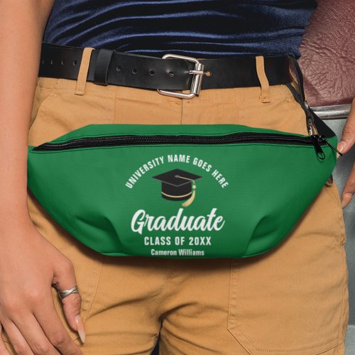 Green Graduate Customizable 2024 Graduation Fanny Pack