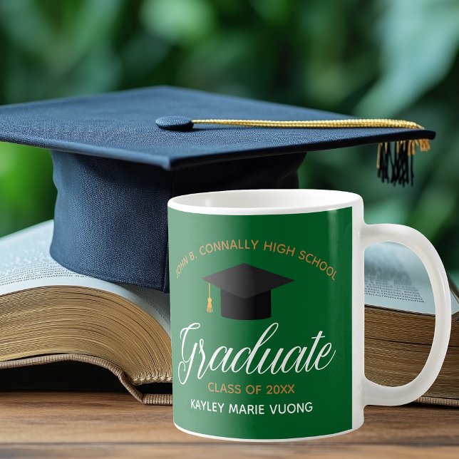 Green Graduate Customized Graduation Coffee Mug (Creator Uploaded)