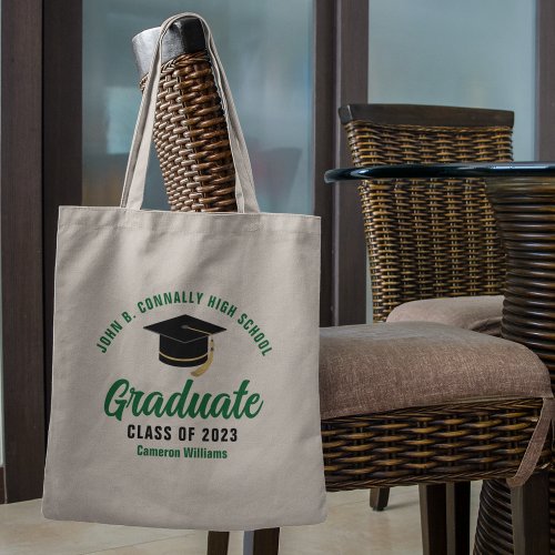 Green Graduate Personalized 2023 Graduation Tote Bag