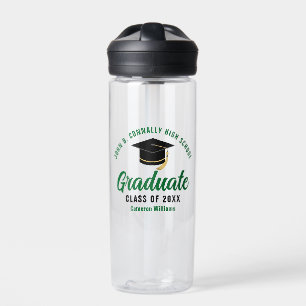 Green Graduate Personalized Graduation Gift Water Bottle
