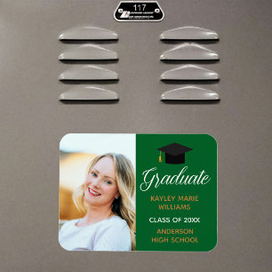 Green Graduate Photo 2025 Graduation Announcement Magnet