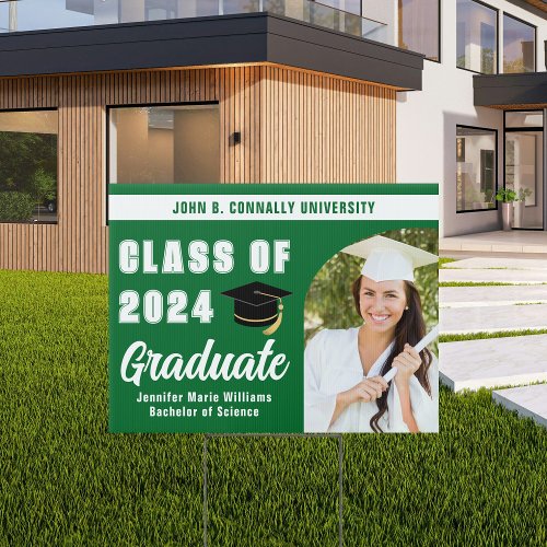 Green Graduate Photo Arch 2025 Graduation Yard Sign