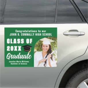 Green Graduate Photo Arch Class of 2025 Graduation Car Magnet