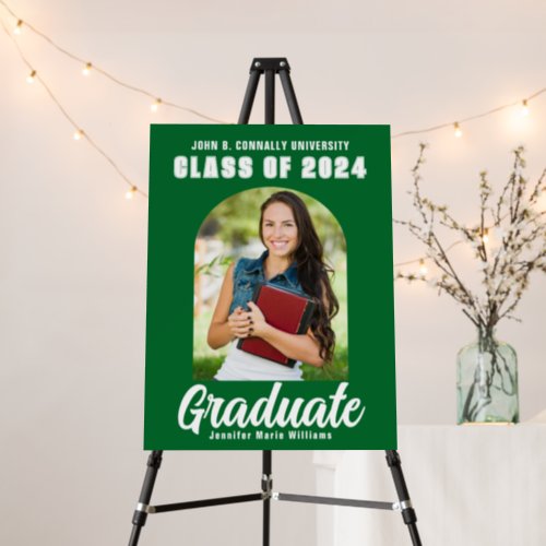 Green Graduate Photo Arch Modern Graduation Party Foam Board