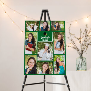 Green Graduate Photo Collage 2025 Graduation Party Foam Board