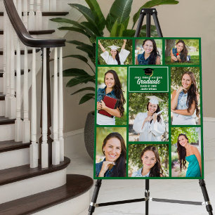 Green Graduate Photo Collage 2026 Graduation Party Foam Board