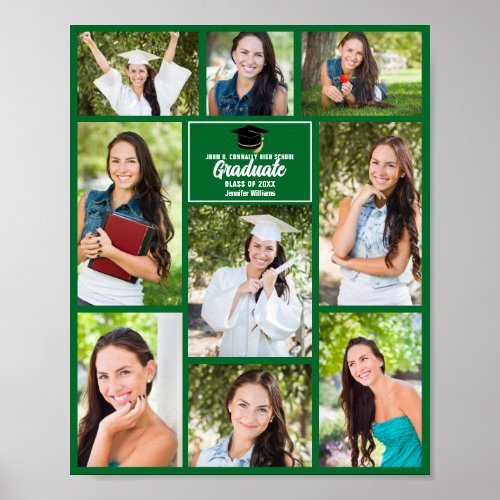 Green Graduate Photo Collage Graduation Party