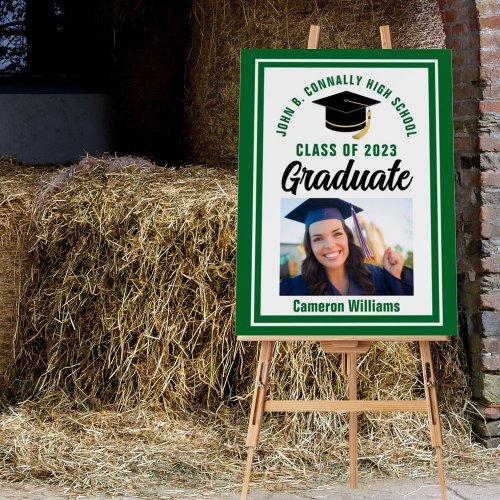 Green Graduate Photo Personalized Graduation Party Foam Board