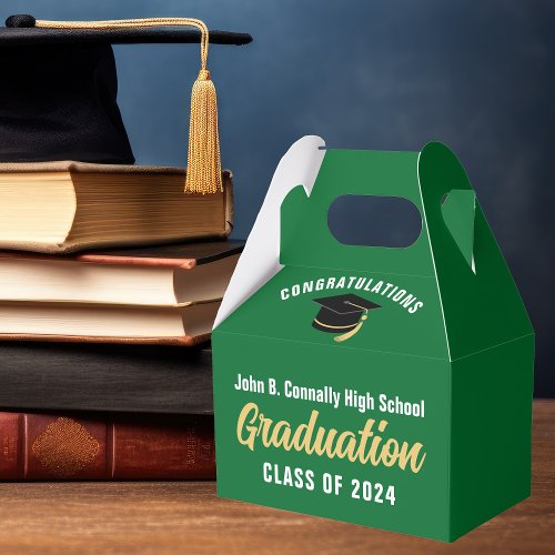 Green Graduate School 2024 Graduation Party Favor Boxes