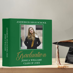 Green Graduation 2025 Classic Graduate Photo Album 3 Ring Binder