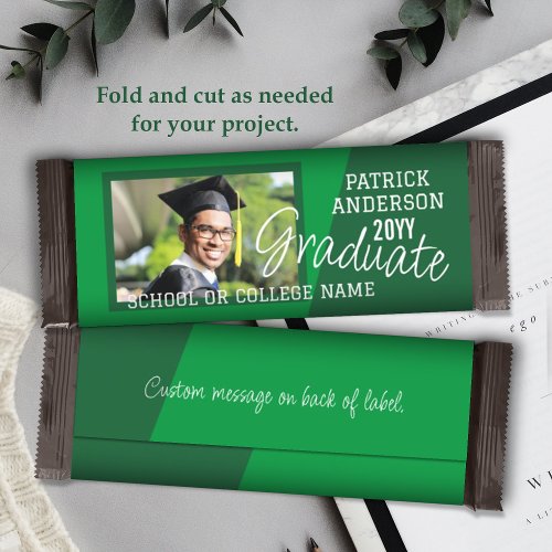 Green Graduation Candy Bar Bar Wrapper