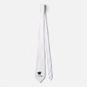 Green Graduation Cap & Year Custom Ties