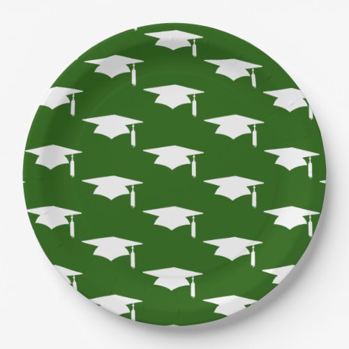 Green Graduation Caps Pattern _ Graduation Paper Plates