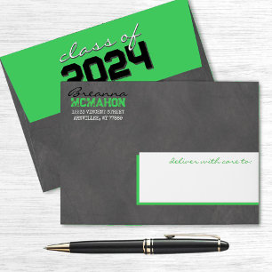 Green Graduation Chalkboard Envelopes