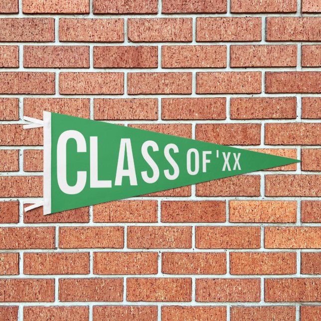 Green Graduation Class Of 2026 Custom Pennant Flag (Front)