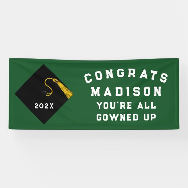 Green Graduation Congrats Banner (Horizontal)